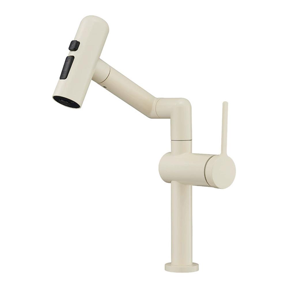 Tuqiu Żółta Miska Deszczowa Bateria Umywalkowa Łazienkowa Wielofunkcyjna Obrotowa Bateria Umywalkowa Kranik do Umywalki Mieszacz Ciepłej i Zimnej Wody Kran