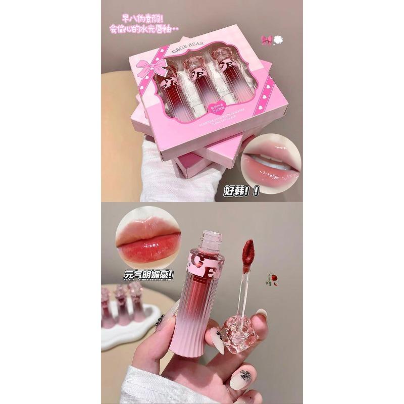 Gegebear Charming Pink Glossy Lip Gloss Mirror Finish For Bright Complexion
