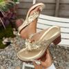 New Flower Sandals Women's Car Line Casual Vacation Beach Seaside Slope Heel Comfortable Large Size Slippers