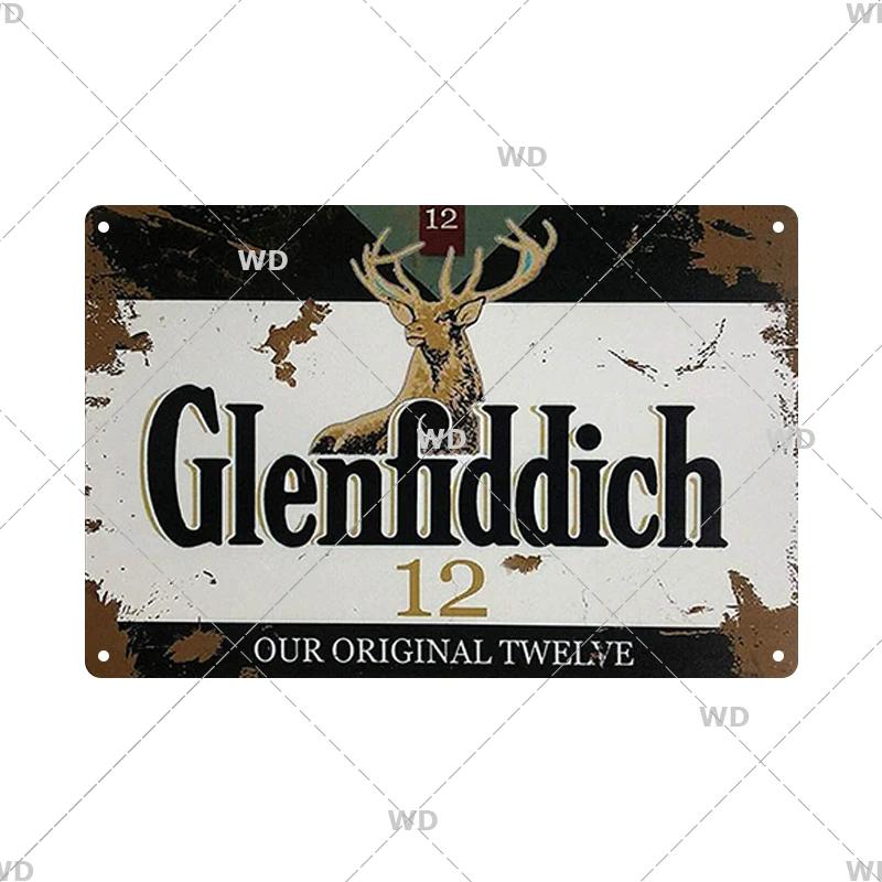 Whisky Marke Metall Vintage Blechschild Metallschild Dekorative Wandplakette Werbeschild Pub Bar Club Man Cave Dekor Wanddeko
