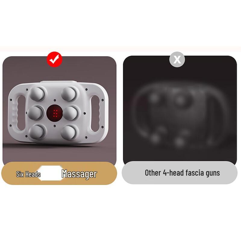 Conzo 6-Head Percussion Massage Gun with Heat & LED Display CN plug (adapter included)