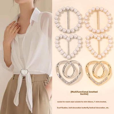 High-End Silk Scarf Knot Buckle for T-Shirt Hem Decoration