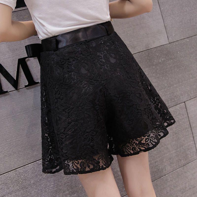 Pantaloncini in Pizzo da Donna Larghi Estivi Versione Coreana Pantaloni a Gamba Larga Modellanti Gonna a Trapezio Pantaloni Casual