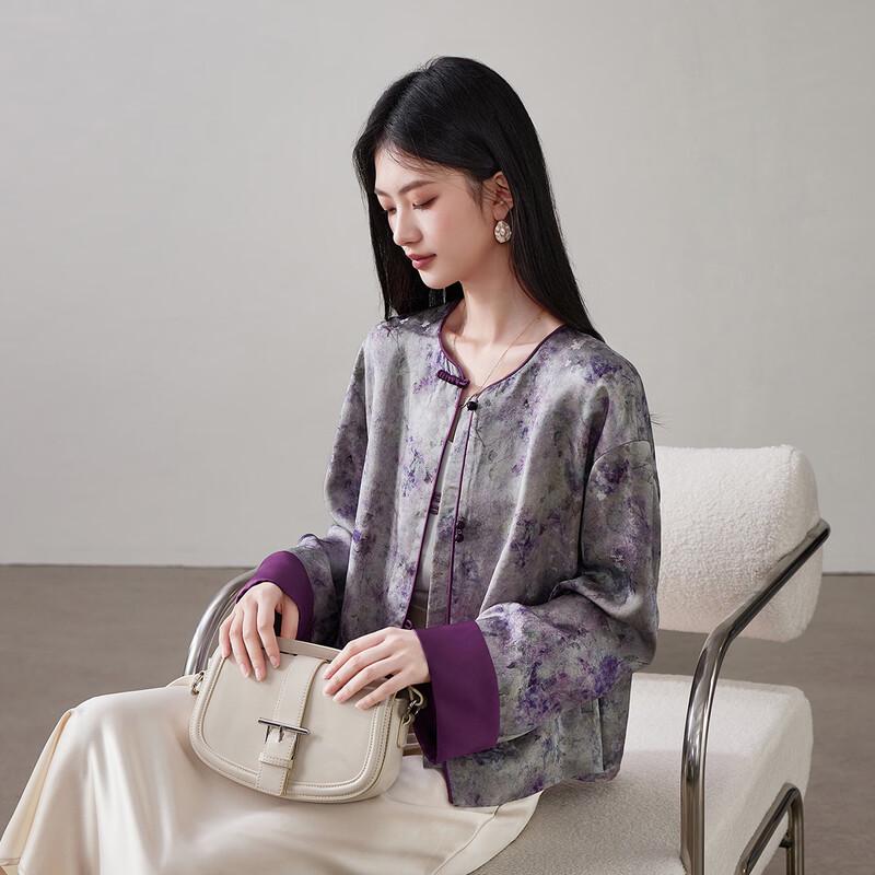 SOFSIL New Chinese Style Floral Short Jacket L