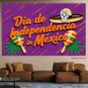 2D Sugar Skull and Maraca Backdrop for Mexico Independence Celebration