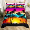Strand Ozean Bettwäsche Set Palmen Bettbezug Marine Nautisch Meer Surfen Steppdeckenbezug Sommer Hawaiianisch Surfbrett Bettbezug