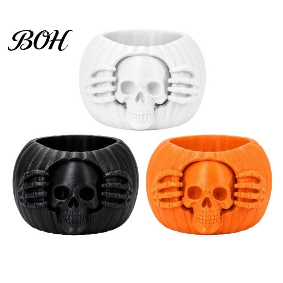 Versatile Small Item Storage Box Halloween Skull Pumpkin Pen Holder, Gothic Decorative Pencil Cup, Spooky Funny Party Gift Desk Organizer for
