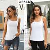 CHARMLEAKS Tank Top for Women with Built-in Padded Bra Adjustable Wide Strap Camisole Cotton Cami Shirts