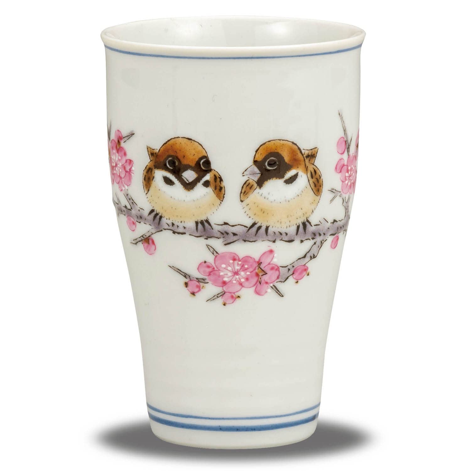 

Waza no Kura Stylish Ceramic Beer Glass, Sake Cup, Kutani Ware Sparrow Design, Luxury Brand, Made in Japan