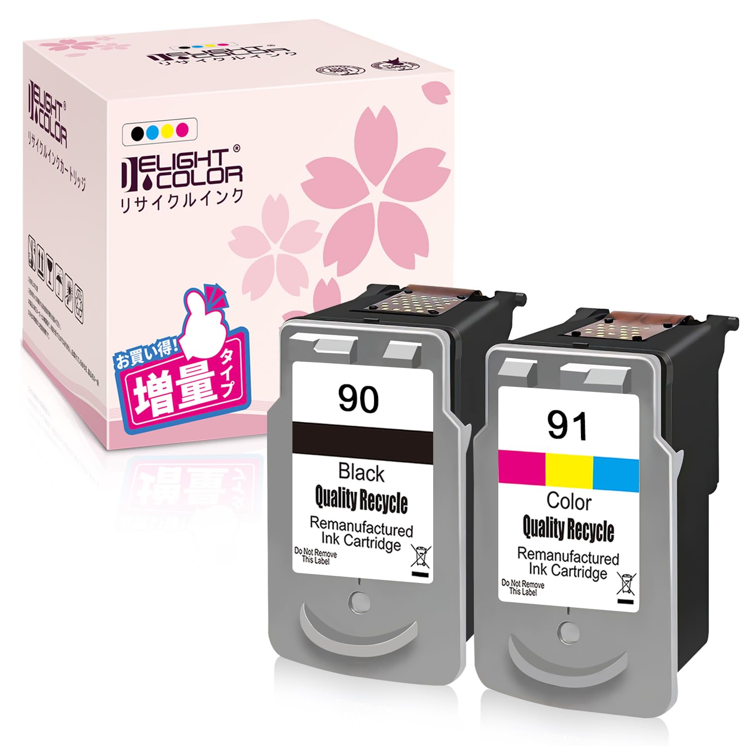 

Delightcolor Remanufactured Ink Cartridges for Black Extra High Yield Color Extra High with Remaining Ink Level Compatible with PIXMA and Canon BC-90
