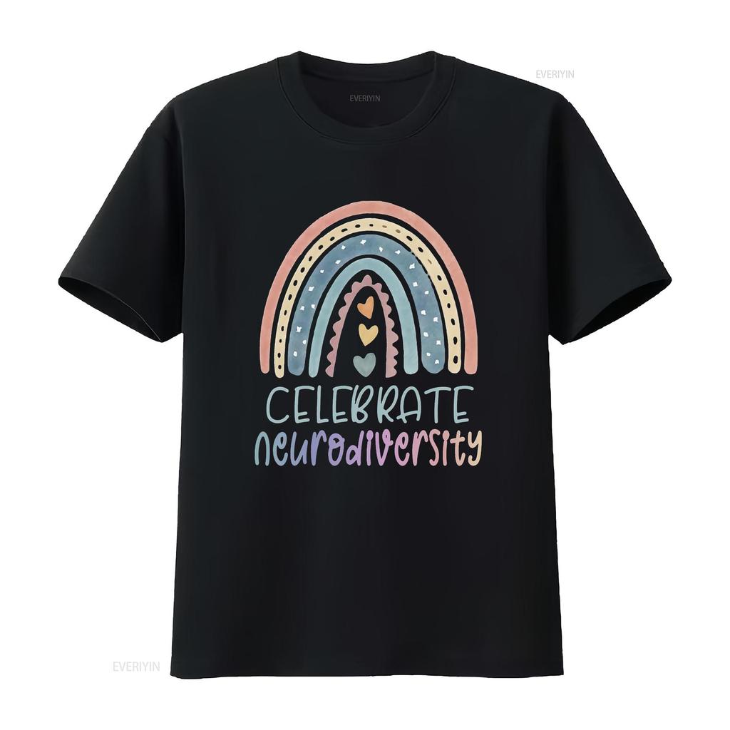 Mens CELEBRATE NEURODIVERSITY Mental Health Autism Awareness  T Shirt Black X Large vintage Washed streetwear Stylish Soft