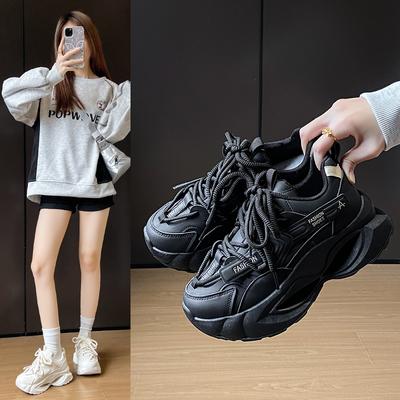 Ins nouvelles chaussures de papa femmes 2025 printemps étudiant chaussures de sport de course chaussures décontractées plateforme rehausse FB7706