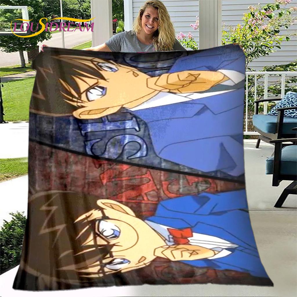 Anime Detective Conan Cartoon Soft Plush Blanket,Flannel Blanket Throw Blanket for Living Room Bedroom Bed Sofa Picnic Cover 3D