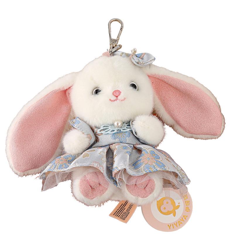 Floral Skirt Rabbit Plush Keychain Doll Ornament