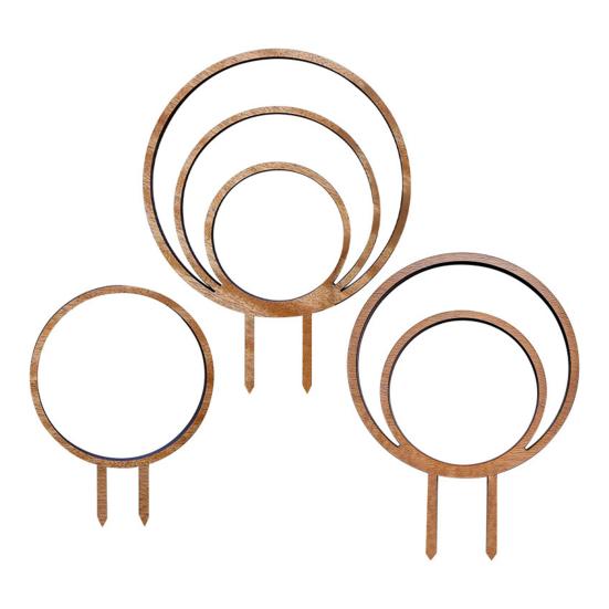 Round Wooden Plants Trellis Indoor Outdoor Potted Flowers Plants Climbing Small Houseplants Vine Ivy Support Concentric Circles Stake