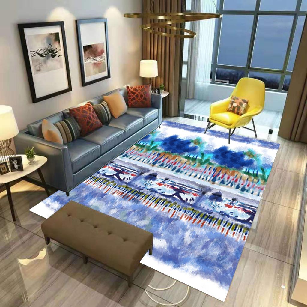 Living Room Carpet Geometric Abstract Ink Painting Carpet Coffee Table Sofa Bedroom Bedside Carpet