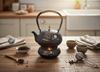 Cast Iron Kettle 1L + Infuser, Strainer For Tea And Herbs + Heater