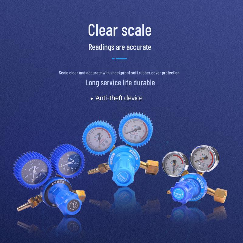 YQY-0807 Shockproof High-Pressure Regulator Gauge for Oxygen, Acetylene, Propane, and Nitrogen Cylinders