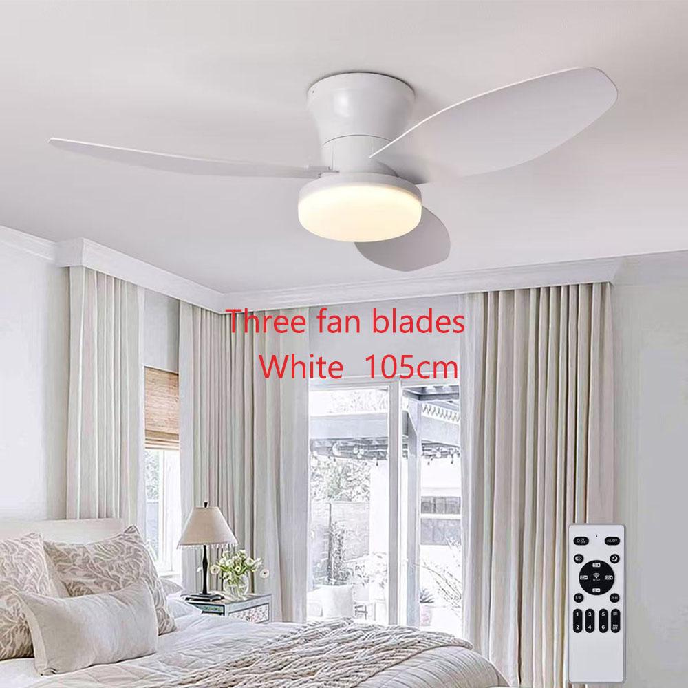Three-leaf ceiling fan with light -36 low-profile ceiling fan, with light and remote,  LED dimmable modern ceiling fan, suitable