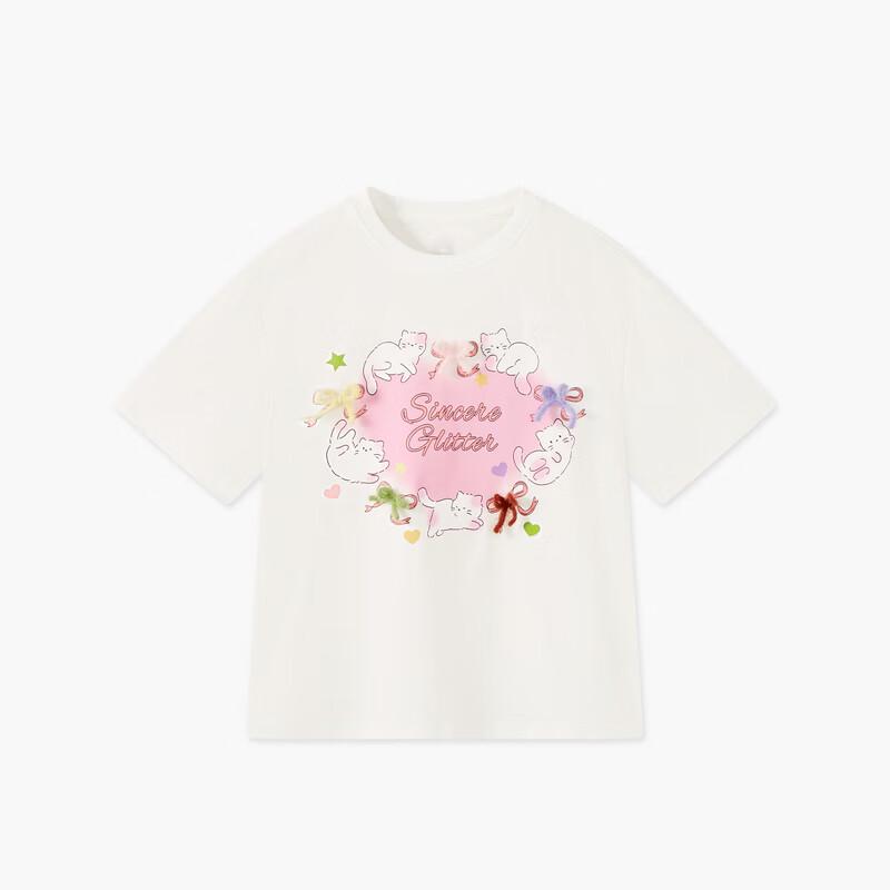 MQD Girls' Cartoon Print Bow T-shirt