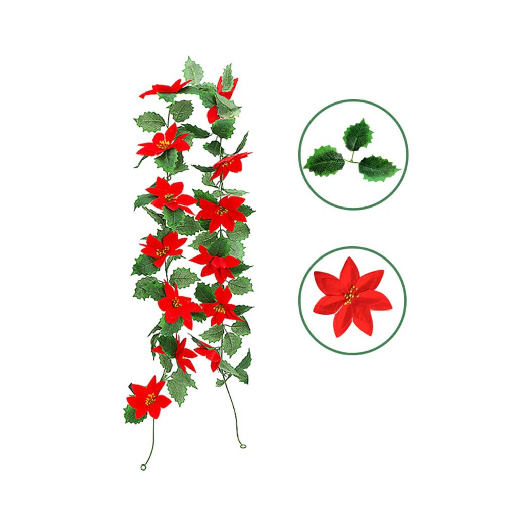 2m Artificial Flower Vine, Fake Flower Vine, Plastic Flower, Pipe Cover, Balcony Decoration