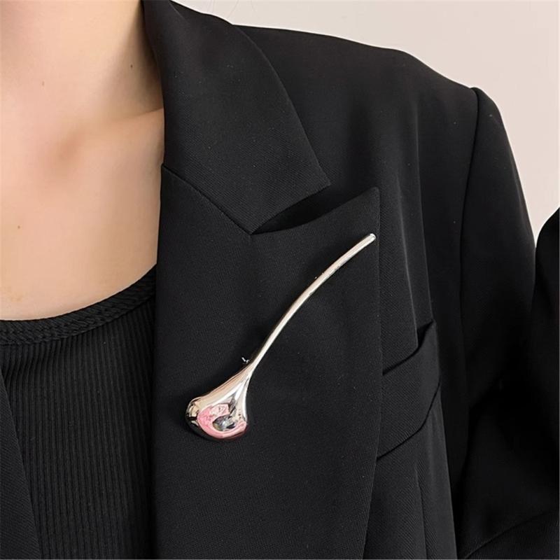 Glossy Leaf Fashion Brooch Sturdy Alloy Corsage Pin Portable Jewelry Gift for Women Social Event
