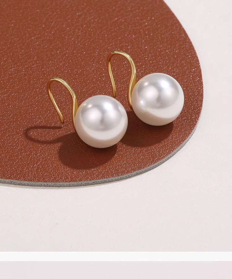 2025 Pure Silver Pearl Stud Earrings for Women - High-End Feel with Ear Drops & High Heels Ear Hooks