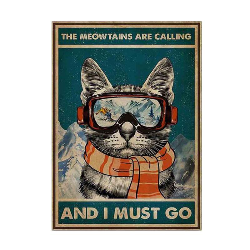 Targa In Metallo Retrò Con Gatto Nero E Scritta 'I Just Baked You Some Cakes' - Decorazione Da Parete Per Cucina, Bar, 20x30 Cm