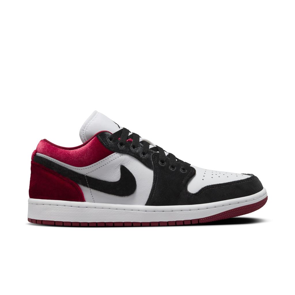 Dámské tenisky Air Jordan 1 Low SE Velvet Black Toe Bílé Gym-Red FZ3242-001