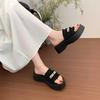 French Small Fragrant Slippers Women's Summer Wear 2025 Spring and Summer New Fashion One-word Thick-bottomed Beach Cool Slippers