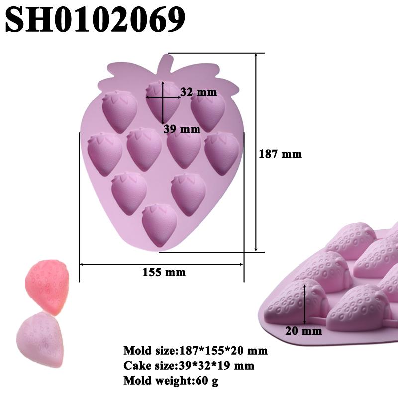 3D Strawberry Design Fruit Mousse Mould Silicone Cake Mold Fondant Cake Decorating Tools Candle Moulds Kitchen Supplies