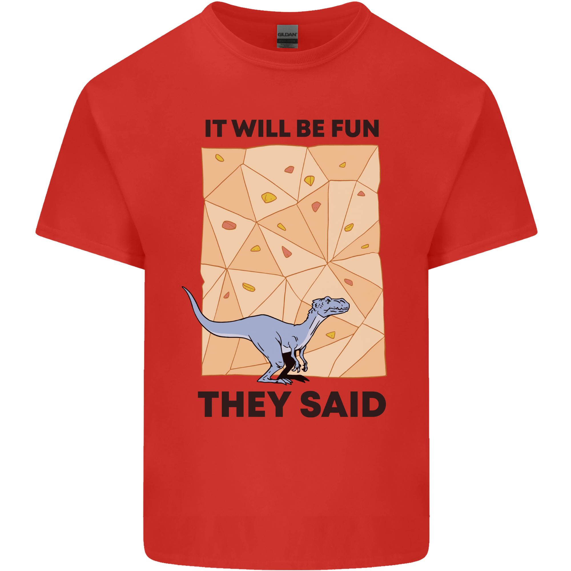 Indoor Rock Climbing Wall Funny TRex Dinosaur Unisexs Light Cotton TShirt S