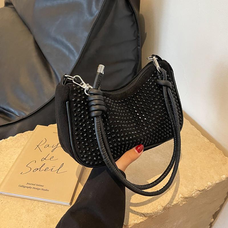 Elegant Silver Casual Handbag For Women Fashionable Vintage Underarm Bag