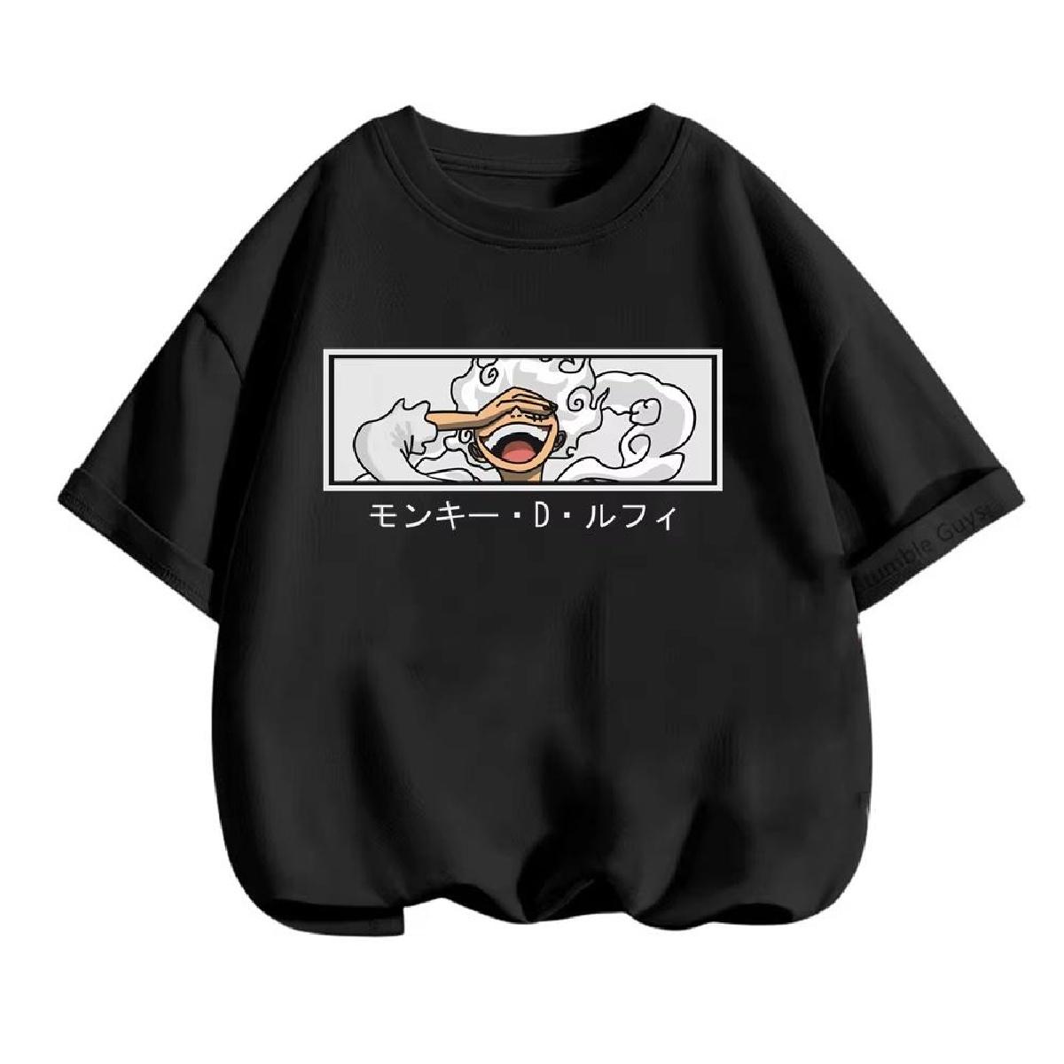 

Детская одежда Аниме One Pieces Luffy Gear 5 Косплей Футболка Мальчики Футболка Луффи Мальчики Мультфильм Футболки Детские летние топы с коротким рукавом XXXXXL чёрный