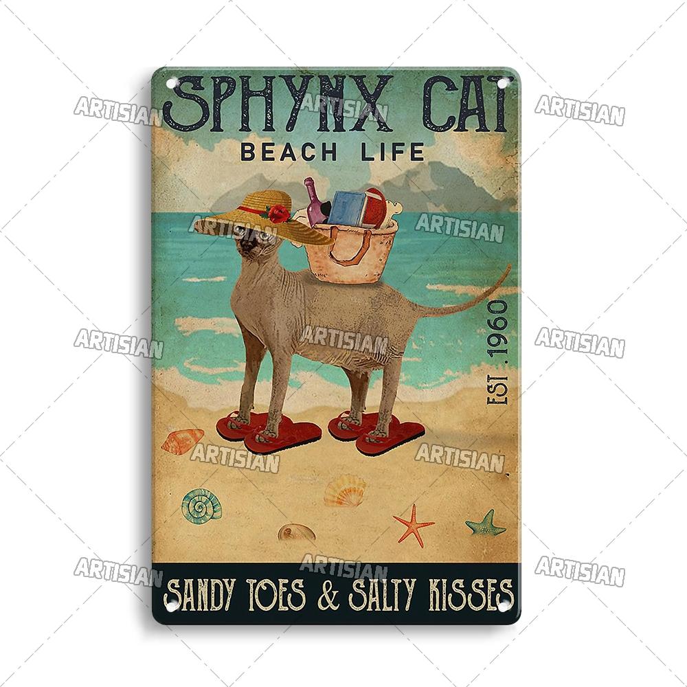 Artisian Black Cat Retro Metal Plaque Funny Pet Vintage Decorative Tin Sign Wall Decor Garage Bar Pub Club Kitchen Home Man Cave