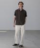 Dekkoloso Wrinkle Texture Short Sleeve Roll-Up Shirt [Charcoal]