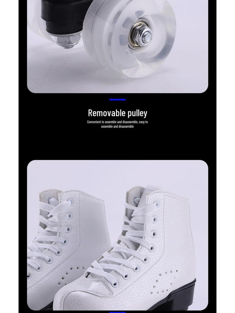 Adult Honeycomb Double Row Roller Skates with Flashing Wheels for Men and Women