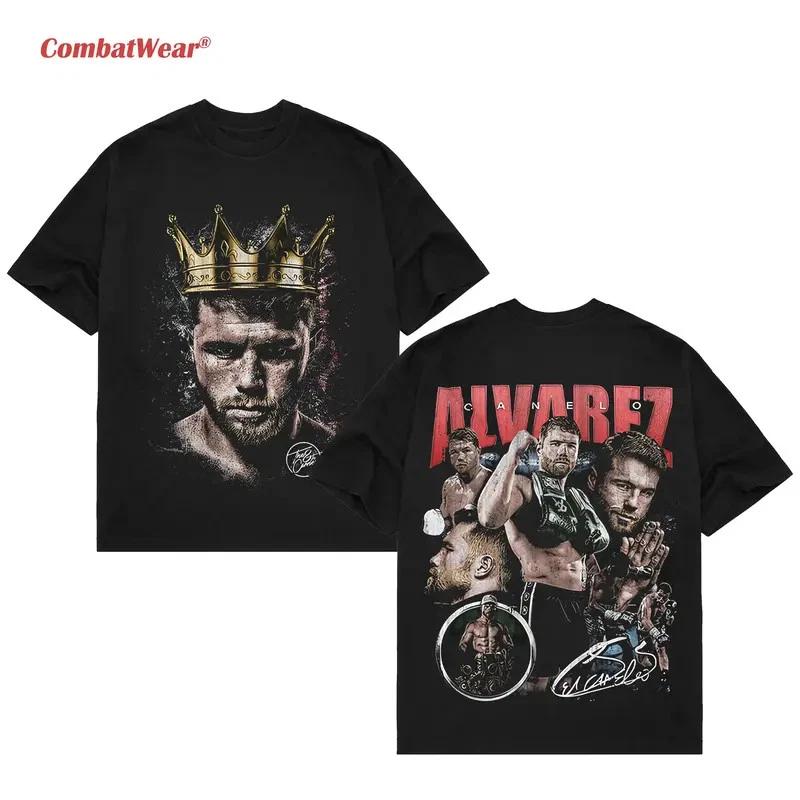 COMBATWEAR Canelo King Boxing Tee, Retro Boxer Graphic T-Shirt, Gym Workout XXL