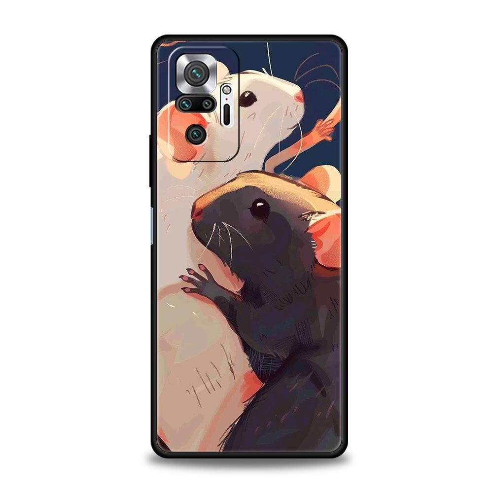 Phone Case Cover for Redmi 14C 10C Note 15 14 13 12 10 11 Pro Plus K40 5G Soft TPU Shockproof Fundas Funny Rock And Roll Mouse