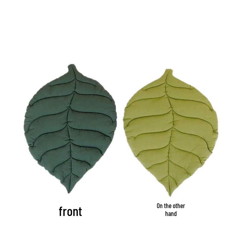 

Four Seasons Leaf-Shaped Cotton Pet Mat - Thickened Cat Bed & Dog Crate Pad Individually Packaged зелёный
