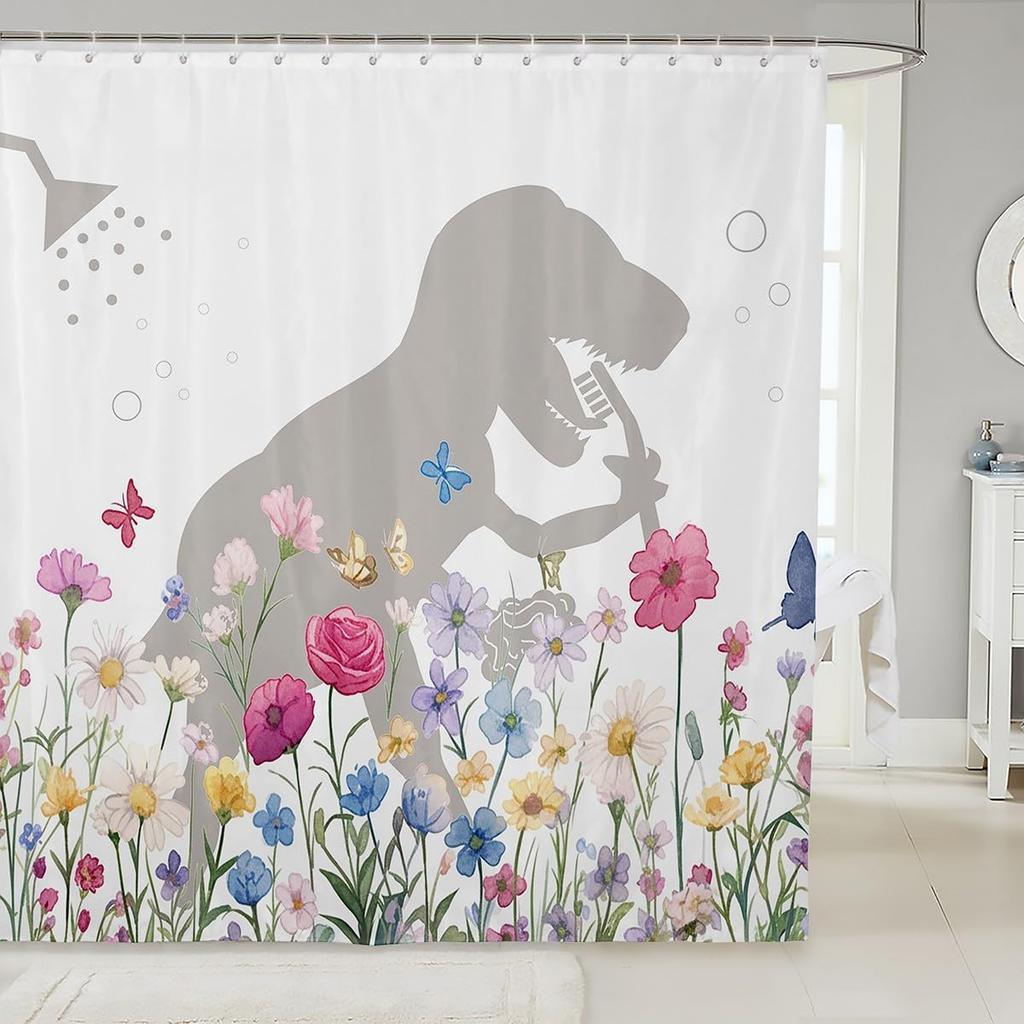 Crane Fabric Shower Curtain Flying Bird Flower Shower Curtain Boys Girls Japanese Crane Painting Bathroom Waterproof Accessories