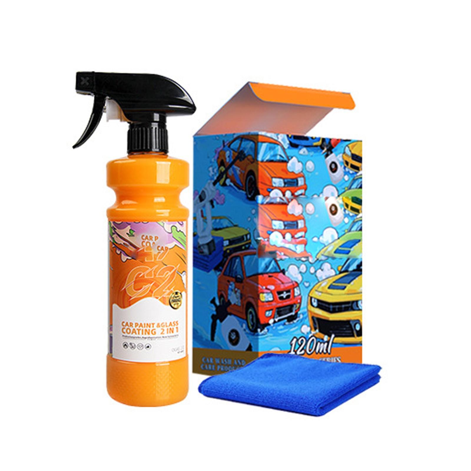 

Car Multifunctional Car Paint Coating Agent Two-in-one Glass Coating Agent Spray Paint Surface Crystal Waxing Brightening Water Removal (120ml) One Size