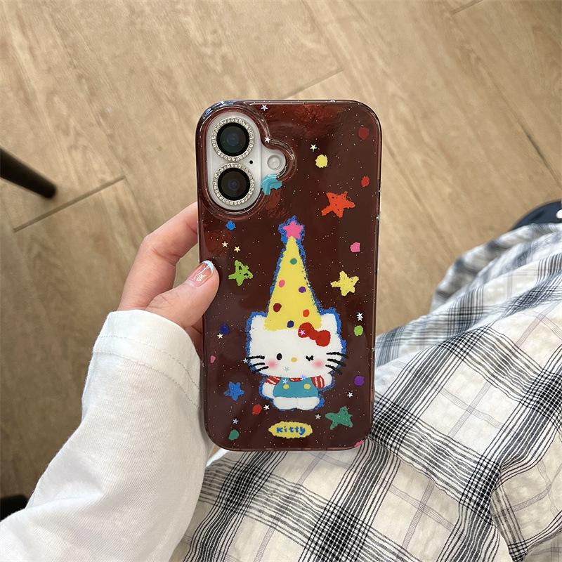 

Graffiti Stars Birthday Hat Phone Case for iPhone 17/16 Pro Max/15/14 iPhone 17 Pro Max