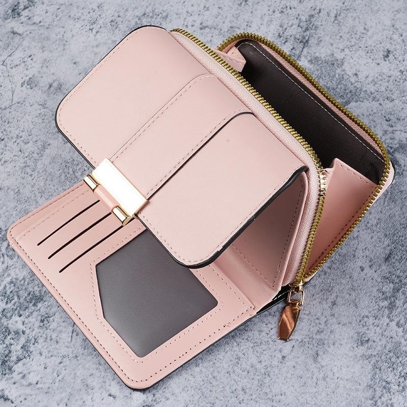 New Fashion Women Wallet Multi-card Slot Large Capacity Billfold Vintage Multi-functional Coin Purse Short Leather Small Purse