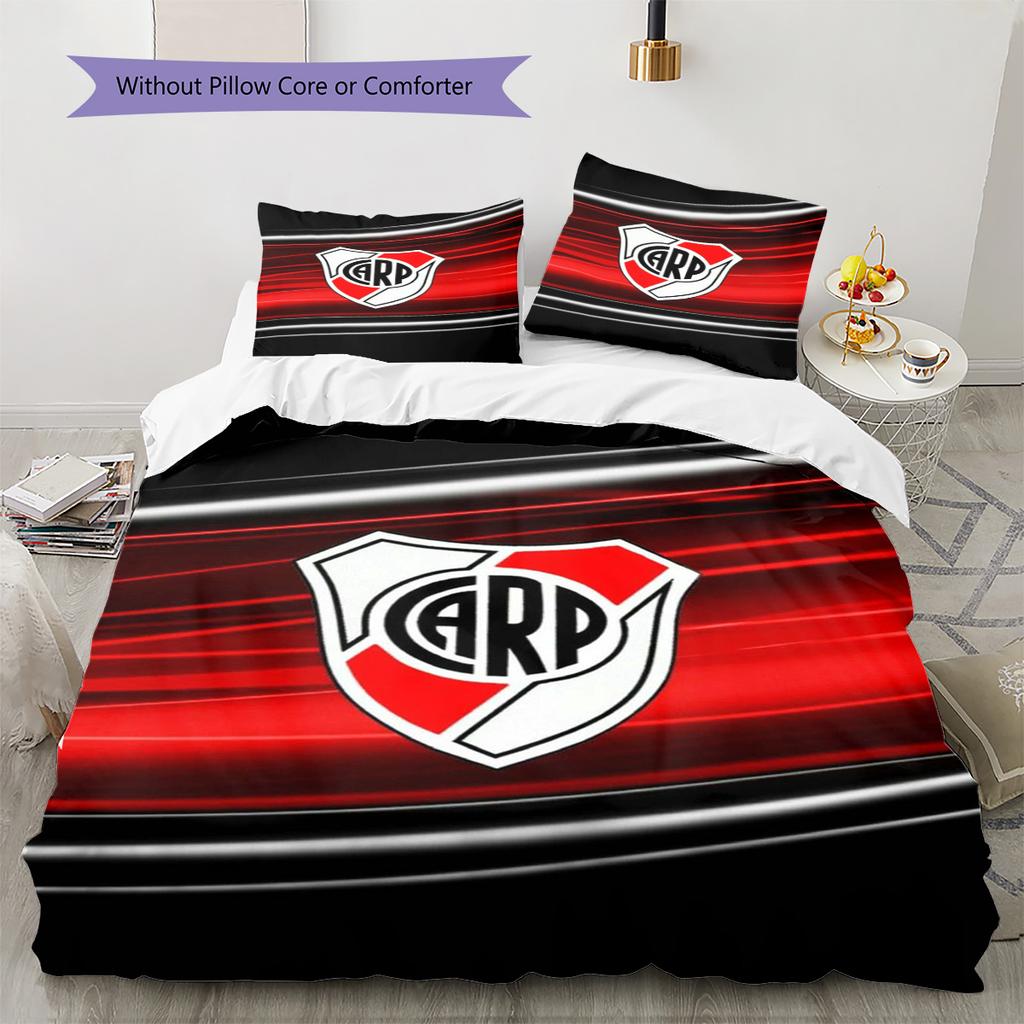 River Plate Pattern Bedding Set Quilt Cover Pillowcase Home Decor Gift (1 * Duvet Cover + 2 * Pillowcase, Without Core)