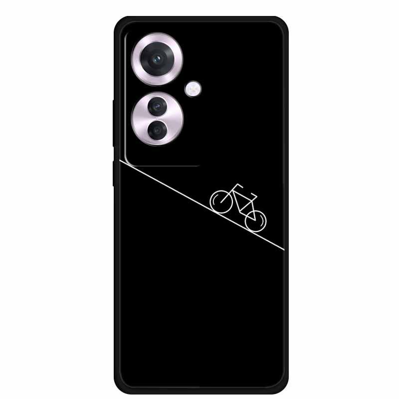 Reno 11F F25 Pro 5G Schwarze TPU Weiche Handyhülle, Einfaches Linien-Design