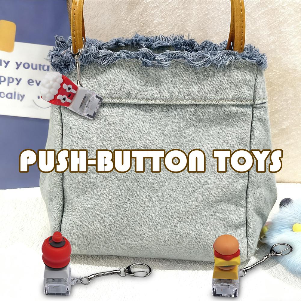 Creative Button Music Stress Relief Push-button Toys Keychains DIY Finger Toy Button Caps Keyboard V7A8