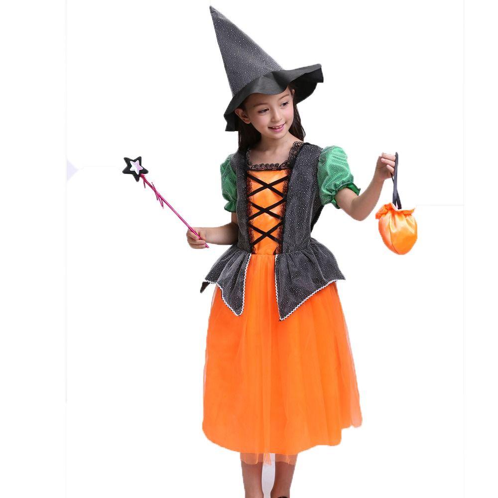 Mit Hexenhut Kinder Hexenkostüm Kleidung Kinder Halloweenkostüm Halloween Hexenkostüm Mädchen