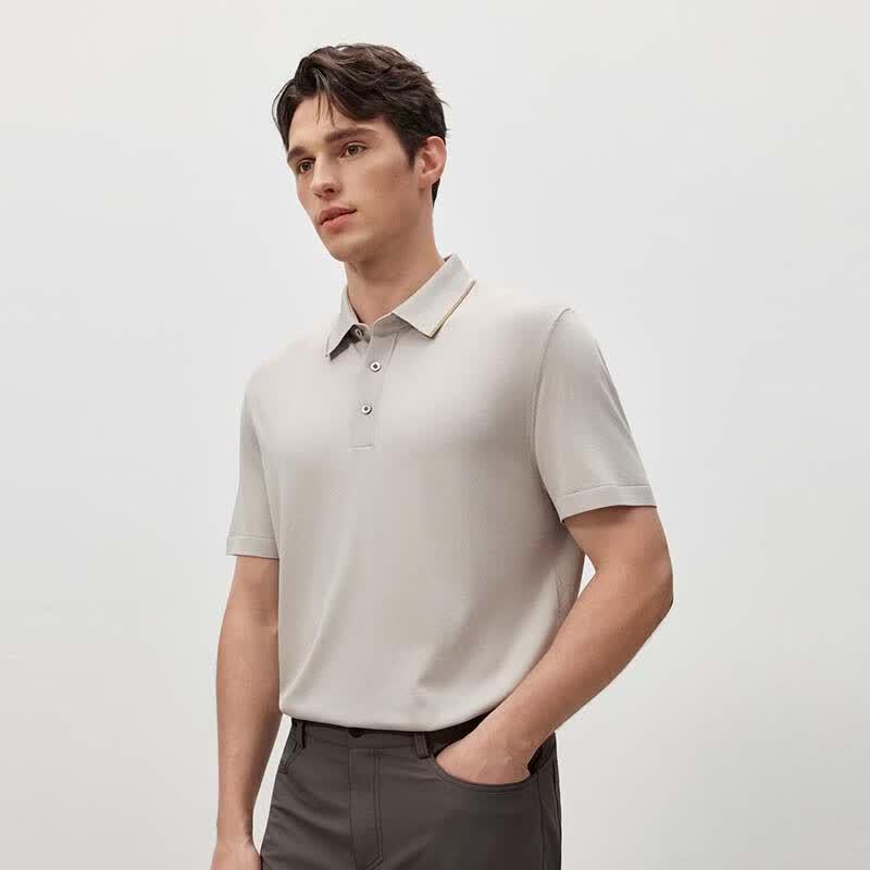 EMZ Men s Short Sleeve Polo T-Shirt XL грязно-белый