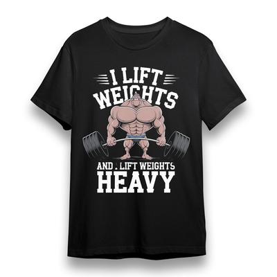 Men's T-shirt With Lift Weights Heavy Graphic Unisex 100% Cotton Plus Size Tee